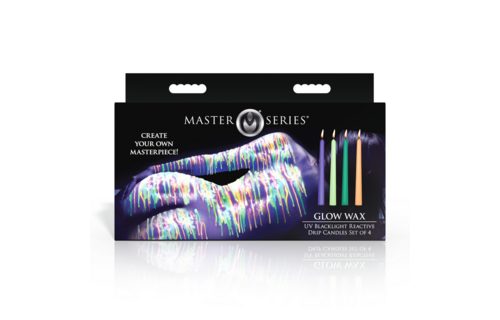 Glow Wax UV Candle Set - 4x Multicolour Blacklight Drip