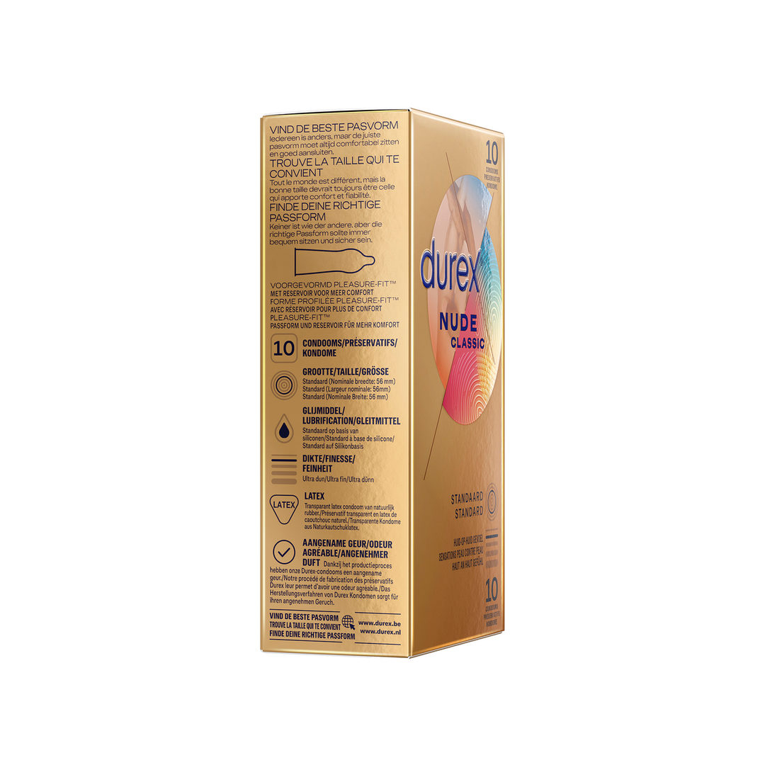 Durex Nude Classic Condooms 10 stuks – Veilig & Comfortabel