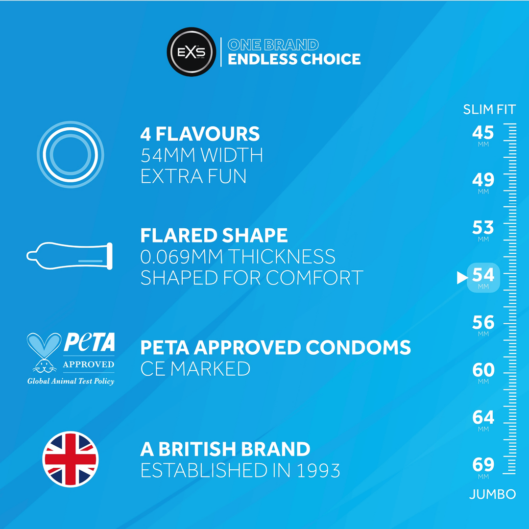 EXS Mixed Flavoured - Condoms - 48 Pieces