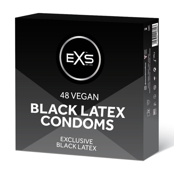 EXS Black Latex Kondome 48 Stück – Sicher & Vegan
