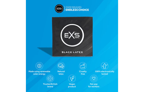 EXS Black Latex Condooms 48 stuks – Veilig & Vegan