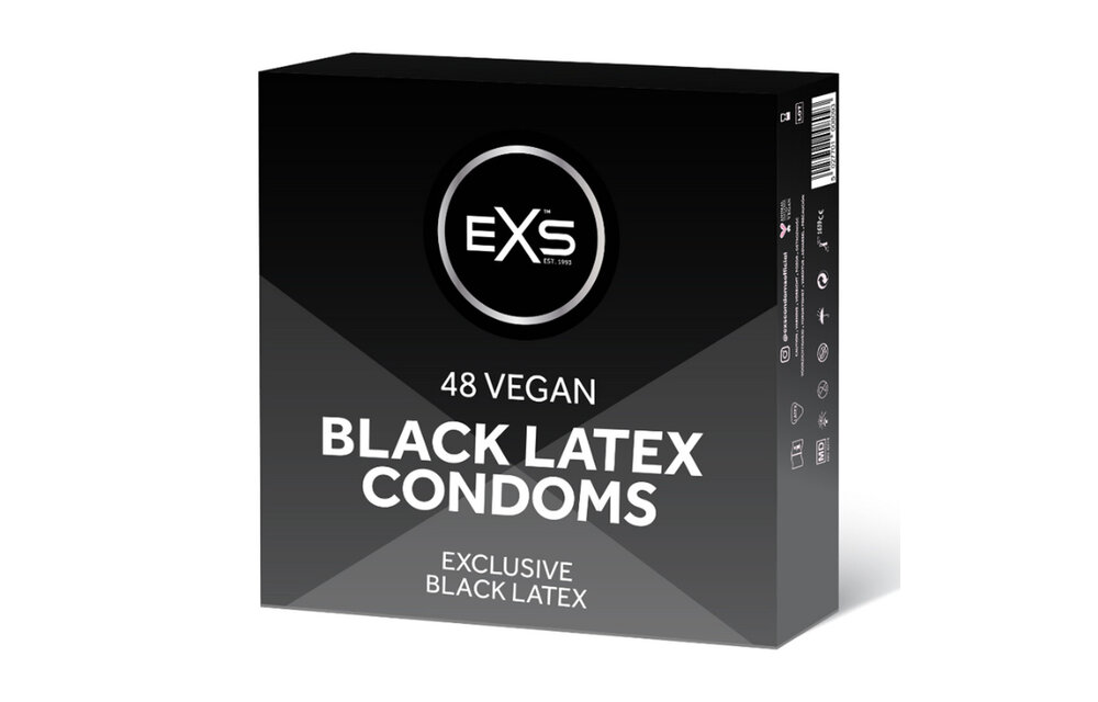 EXS Black Latex Condoms 48 pieces – Safe & Vegan