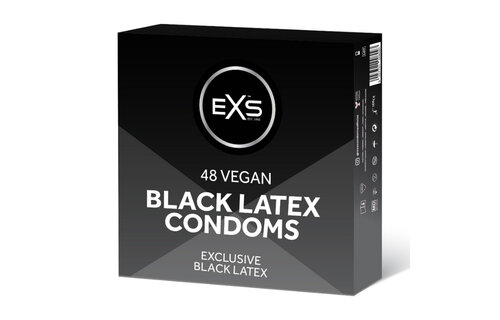 EXS Black Latex Condoms 48 pieces – Safe & Vegan