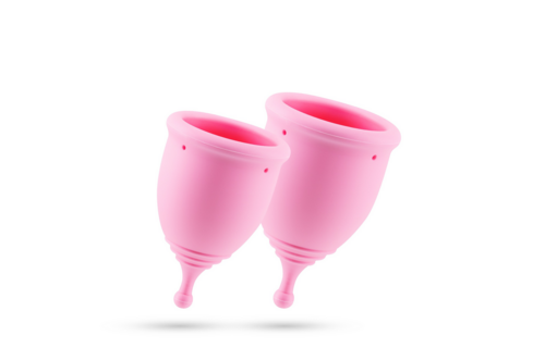 Minerva - Menstruationstassen mit Beutel - S und L - Pink