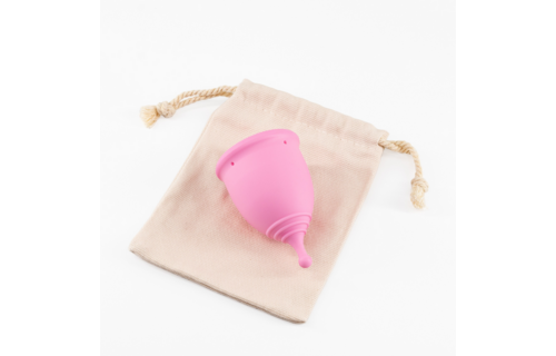 Minerva - Menstruatiecups met Zak - S en L - Roze