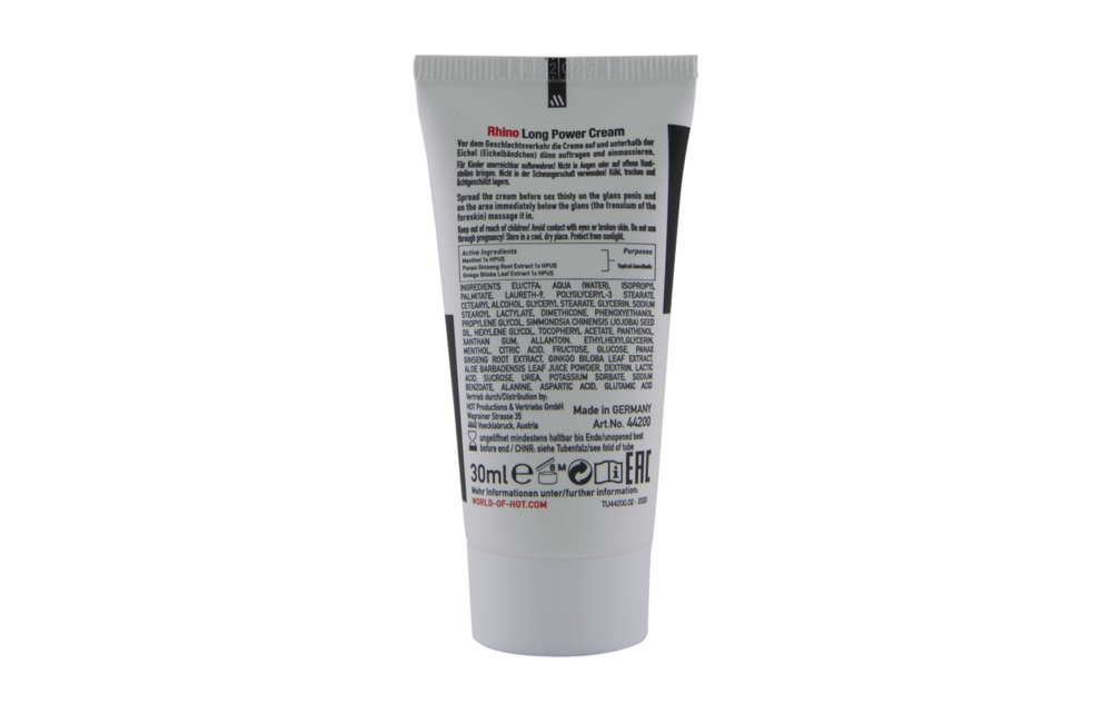 Rhino Long Power Cream - Delay & Powerful Performance