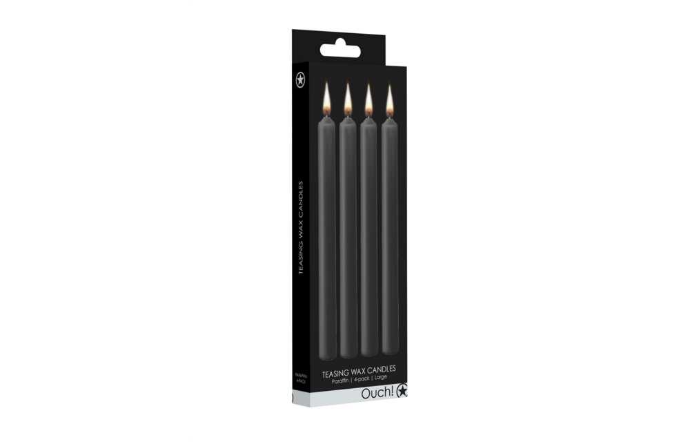 Teasing Wax Candles Black - 4 Pieces, Sensual & Kinky