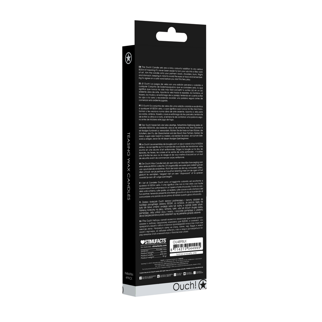 Plagen Wachskerzen Schwarz – 4 Stück, sinnlich & kinky