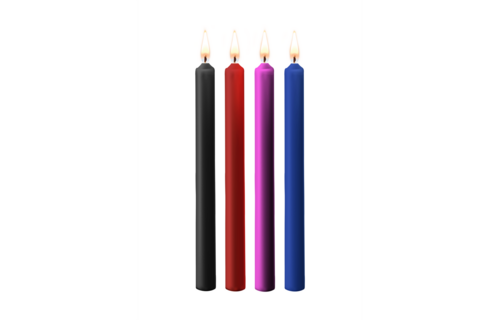 Teasing Wax Candles 4 Pieces – Large & Multicoloured BDSM Fun