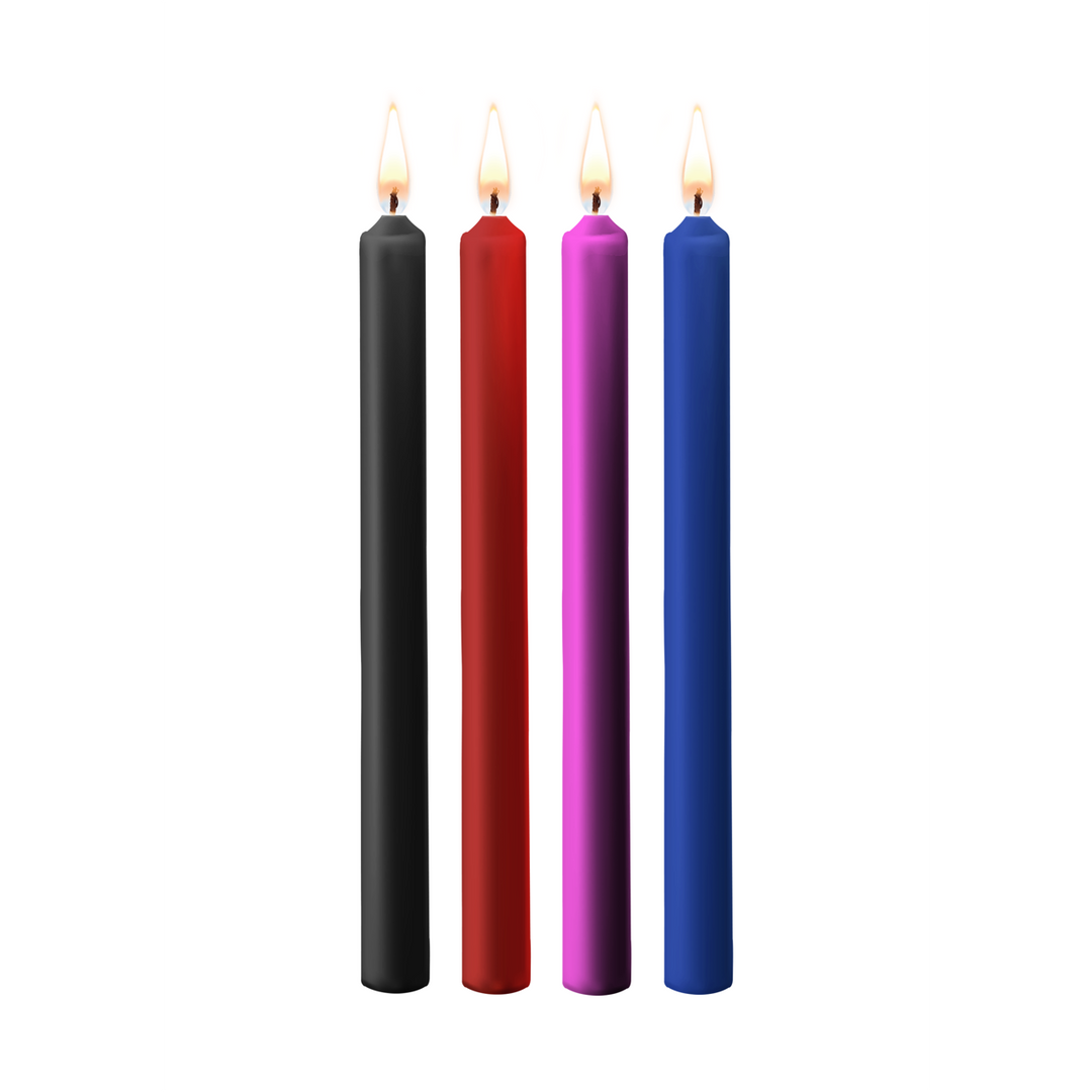 Teasing Wax Candles 4 Pieces – Large & Multicoloured BDSM Fun