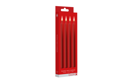 Teasing Wax Candles - 4 Pieces - Large - Red
