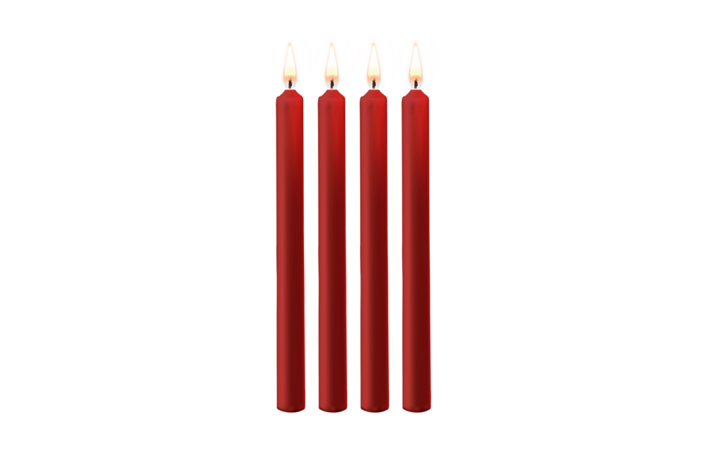 Teasing Wax Candles - 4 Pieces - Large - Red