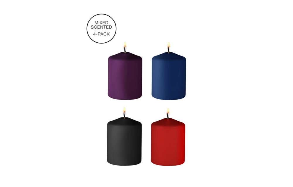 Tease Candles Mix - 4 Multicoloured Skin-Friendly Candles
