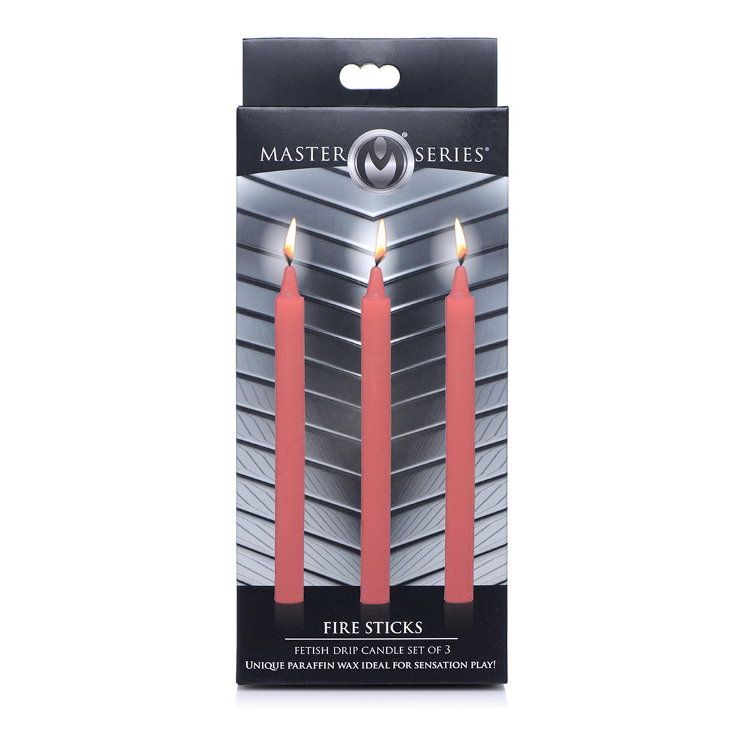 Feuerstäbe | Fetisch-Tropfkerzen 3 Stück – Sexy & sicher
