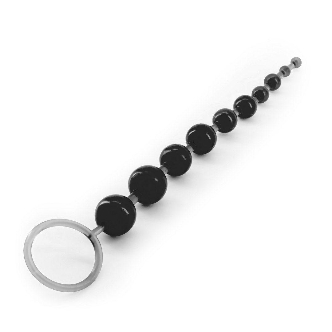 Basic Anal Beads - 10 Bead Chain - Black