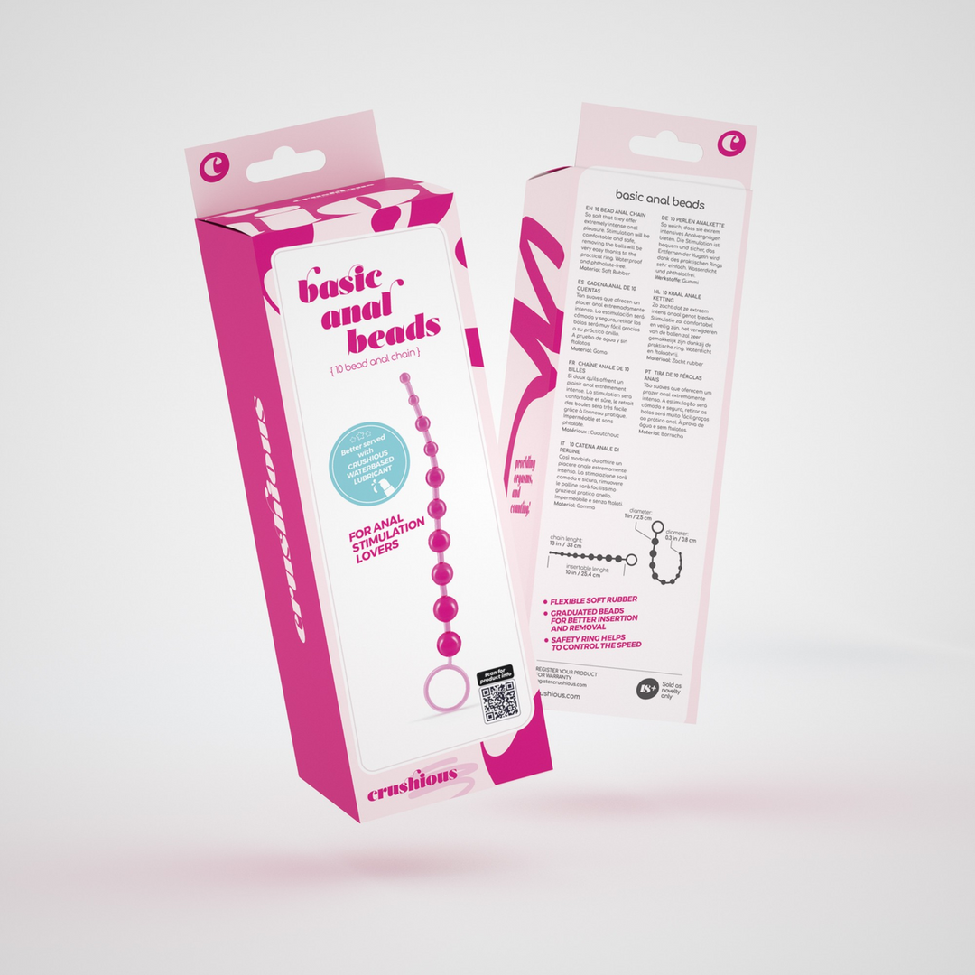 Basic Anal Beads - 10 Bead Chain - Pink