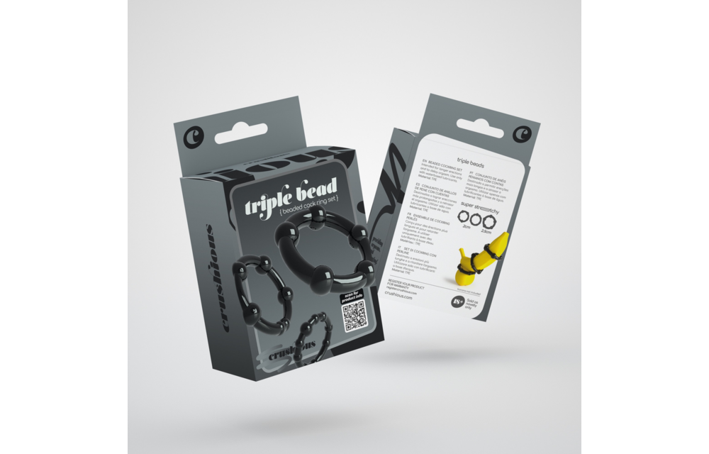 Triple Bead Cockring Set Schwarz – Verstärke deine Erektionen