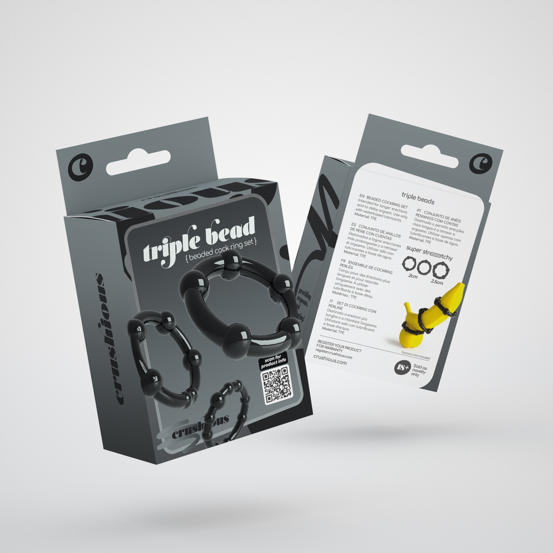 Triple Bead Cockring Set Schwarz – Verstärke deine Erektionen