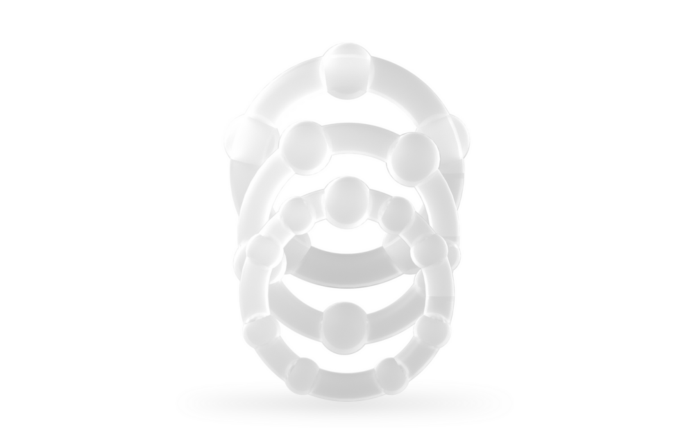 Triple Bead - Cockring Set - Clear