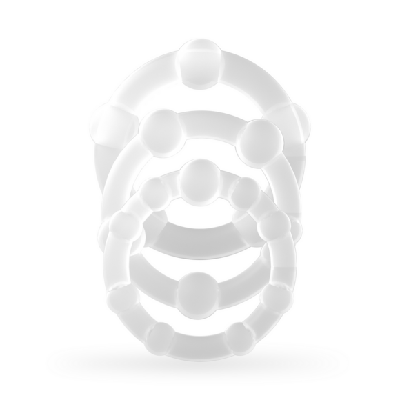 Triple Bead Cockring Set Transparant - Erectieboost Crushiou