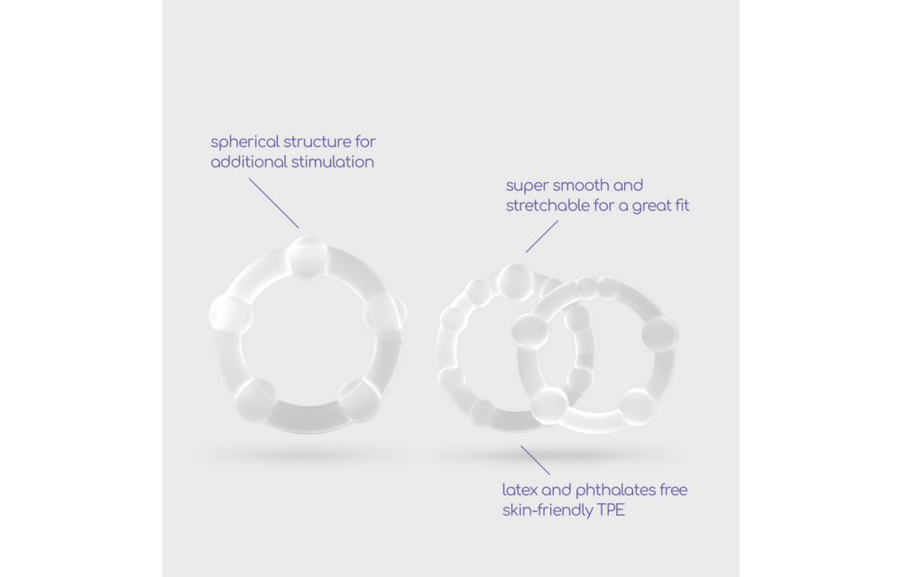 Triple Bead - Cockring Set - Klar