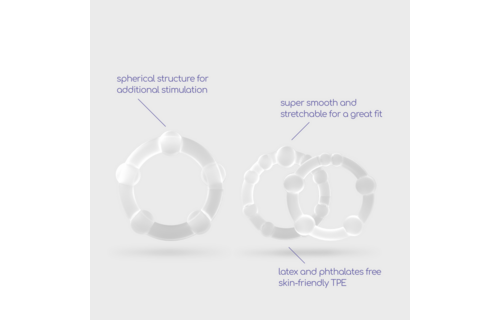 Triple Bead - Cockring Set - Clear