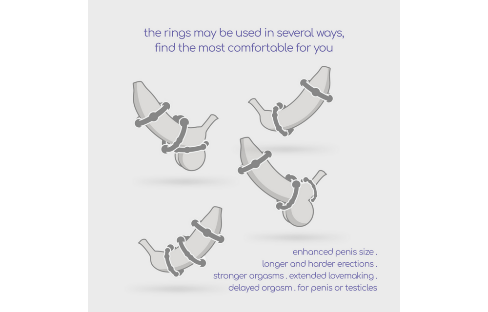 Triple Bead Cockring Set Transparant - Erectieboost Crushiou