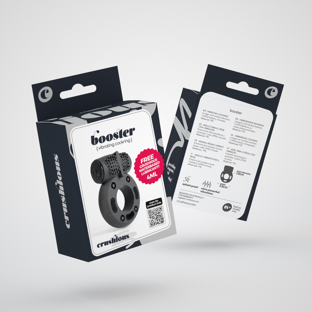 Booster - Cockring with Vibrating Bullet - Black