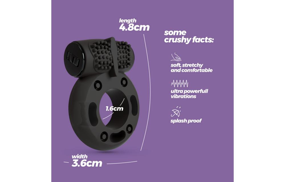Booster - Cockring mit Vibrationsbullet - Schwarz