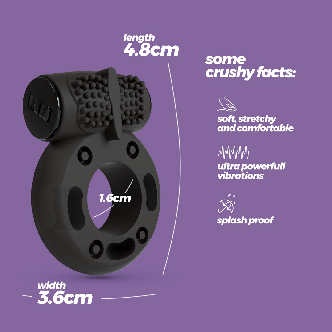Booster - Cockring with Vibrating Bullet - Black