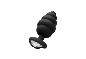 Geriffelter Diamant-Herz-Plug 7 cm – Luxuriöser Silikon-Stimulator