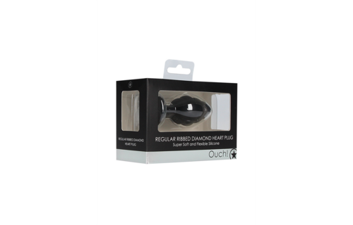 Geribbelde Diamant Hart Plug 7 cm - Luxe Siliconen Stimulator