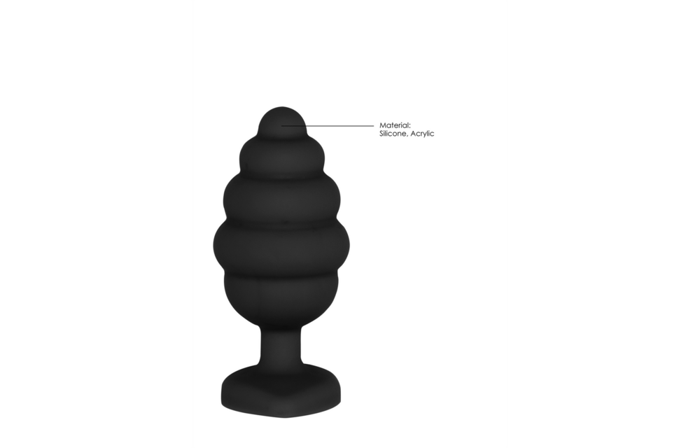 Ribbed Diamond Heart Plug 7 cm - Luxury Silicone Stimulator