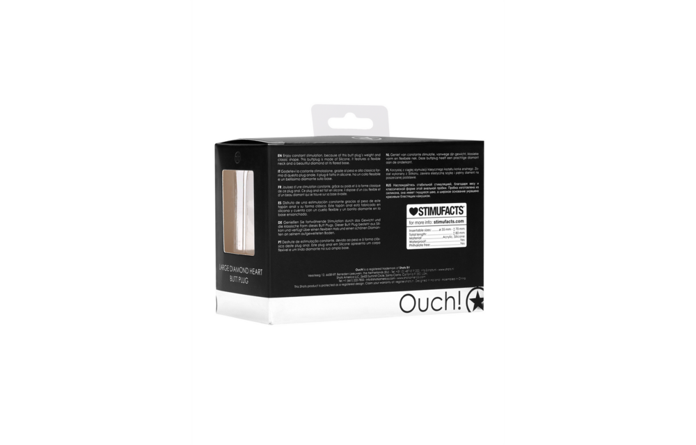 Diamanten Herz Butt Plug 8 cm – Luxus & Komfort von Ouch!