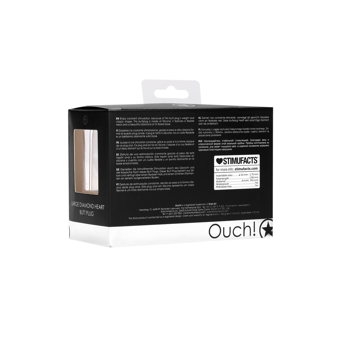 Diamanten Herz Butt Plug 8 cm – Luxus & Komfort von Ouch!