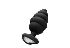 Ribbed Diamond Heart Plug 8 cm – Luxury Silicone Stimulator