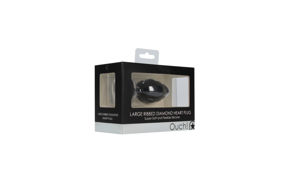 Ribbed Diamond Heart Plug 8 cm – Luxury Silicone Stimulator