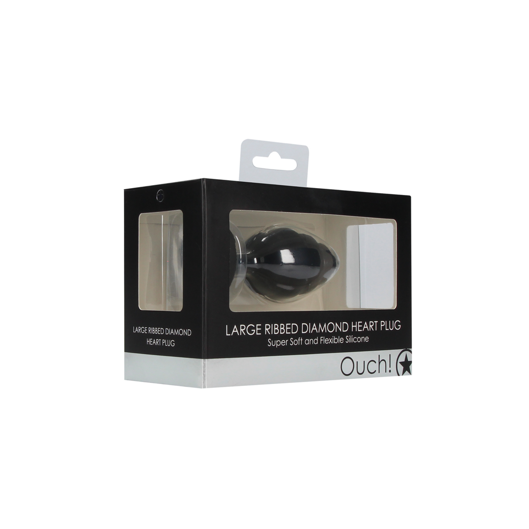 Ribbed Diamond Heart Plug 8 cm – Luxury Silicone Stimulator
