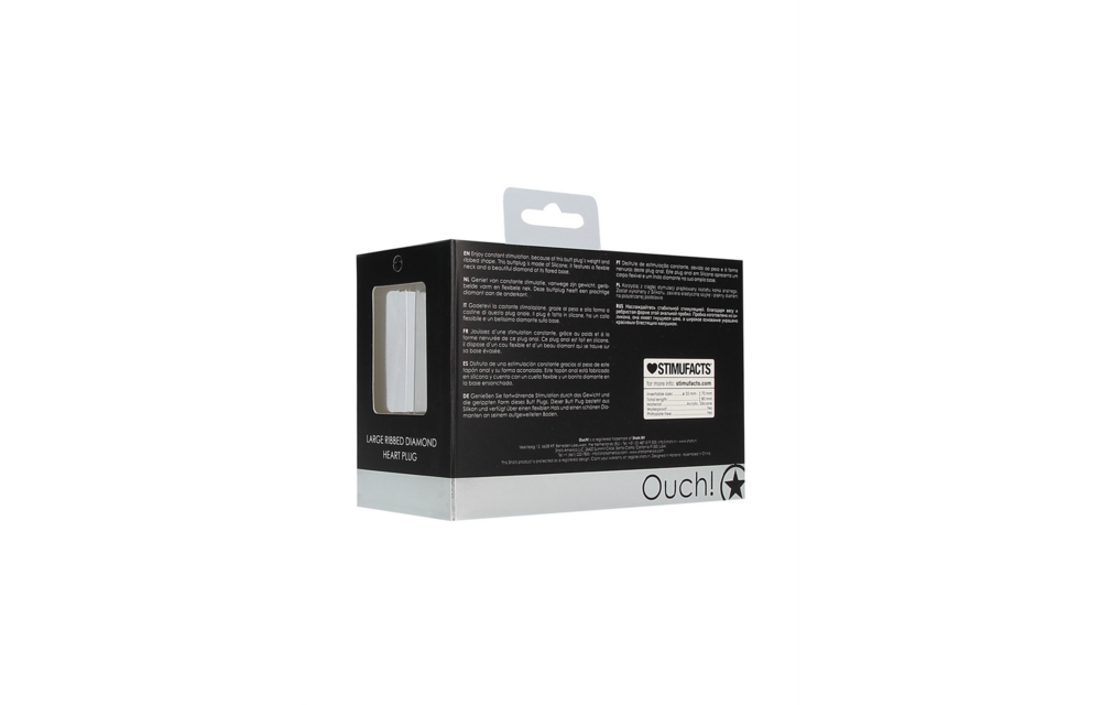 Geriffelter Diamant-Herz-Plug 8 cm – Luxuriöser Silikon-Stimulator