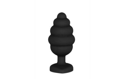 Ribbed Diamond Heart Plug 8 cm – Luxury Silicone Stimulator