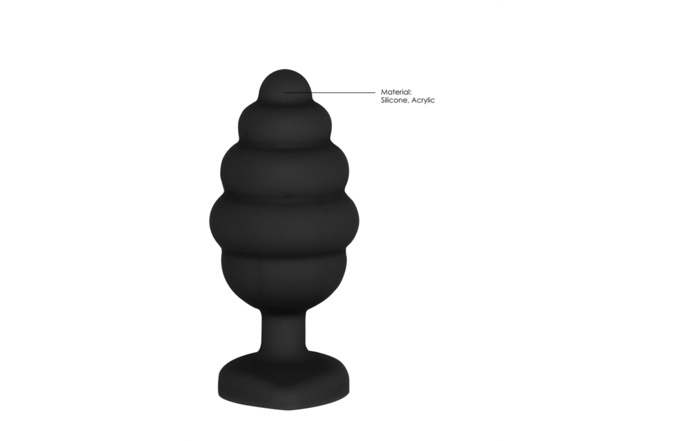 Ribbed Diamond Heart Plug 8 cm – Luxury Silicone Stimulator