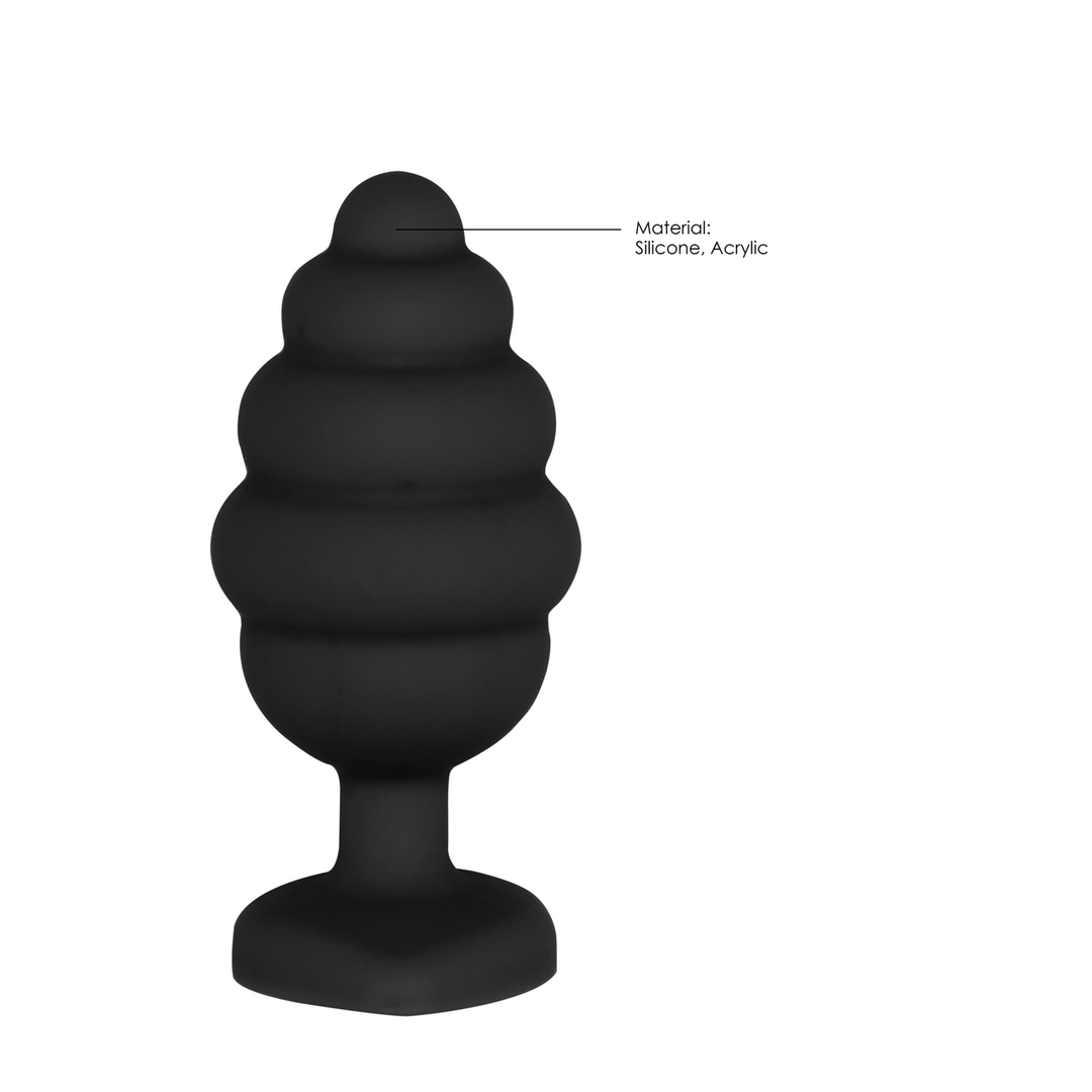 Ribbed Diamond Heart Plug - Large