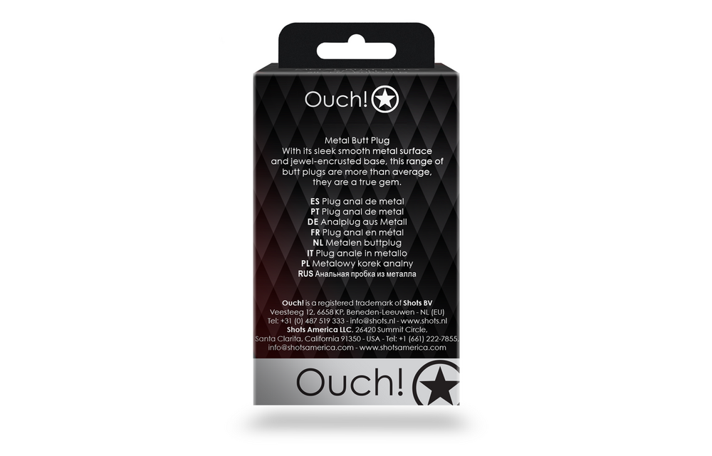 Ronde Gem Butt Plug - Klein - Zilver/Ruby Rood