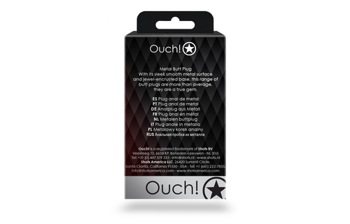 Ronde Edelsteen Anale Plug 6,9 cm - Zilver & Robijnrood