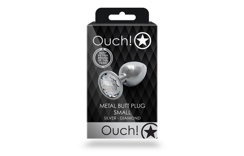 Ronde Edelsteen Anale Plug 6,9 cm - Zilver/Diamant Luxe