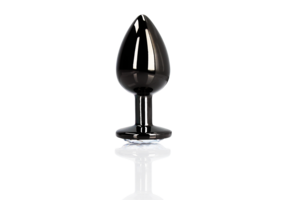 Runder Edelstein-Analplug 6,9 cm – Luxuriöser Aluminium-Plug Gunmetal