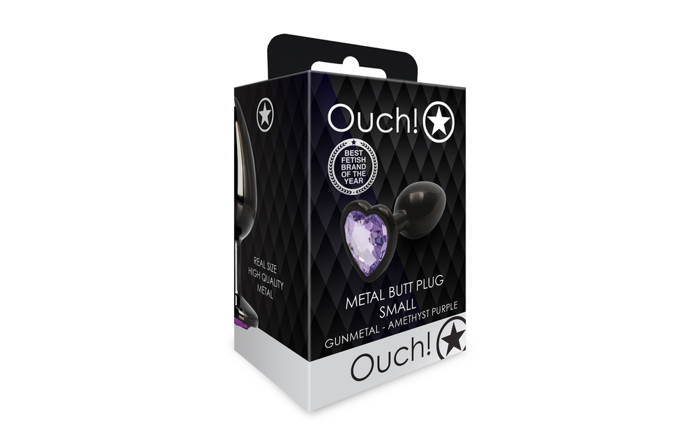 Heart-shaped Gem Butt Plug 6.9 cm – Luxury Purple Gunmetal