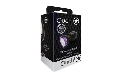 Heart-shaped Gem Butt Plug 6.9 cm – Luxury Purple Gunmetal