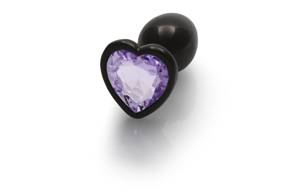 Heart-shaped Gem Butt Plug 6.9 cm – Luxury Purple Gunmetal