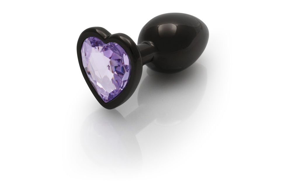 Heart-shaped Gem Butt Plug 6.9 cm – Luxury Purple Gunmetal